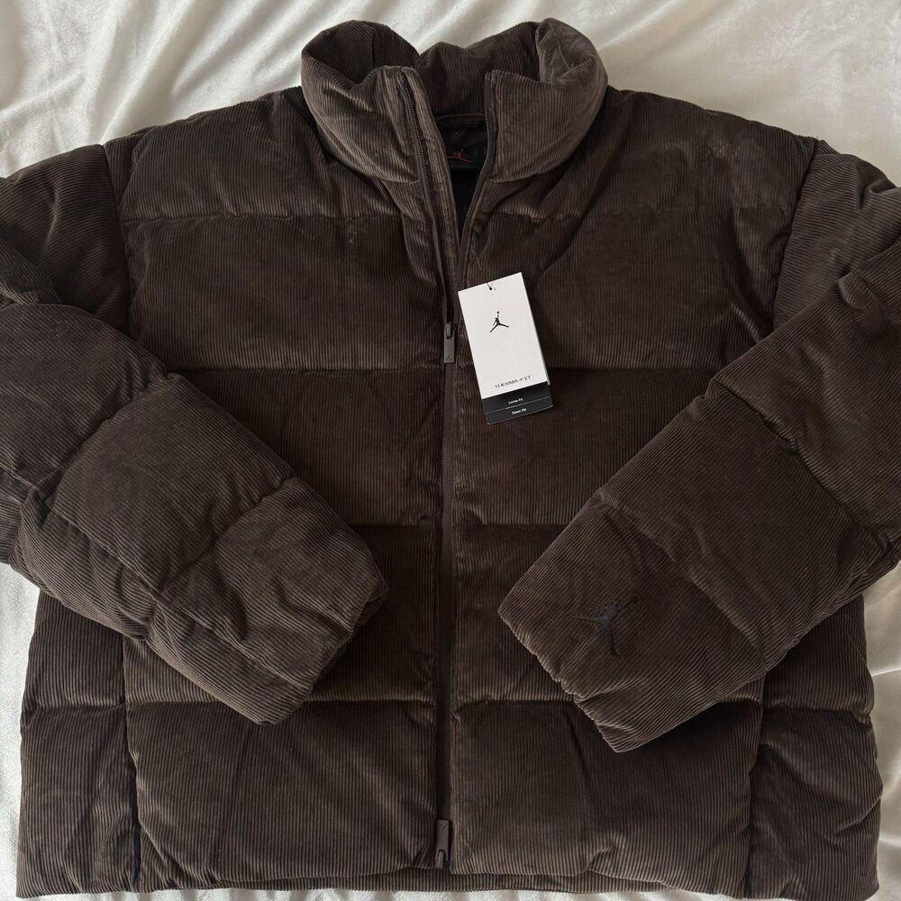 Air Jordan Flight Corduroy Down Puffer Jacket Brown
